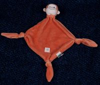 Giggle Better Basics Monkey Organic Layette Plush Lovey Blanket Orange